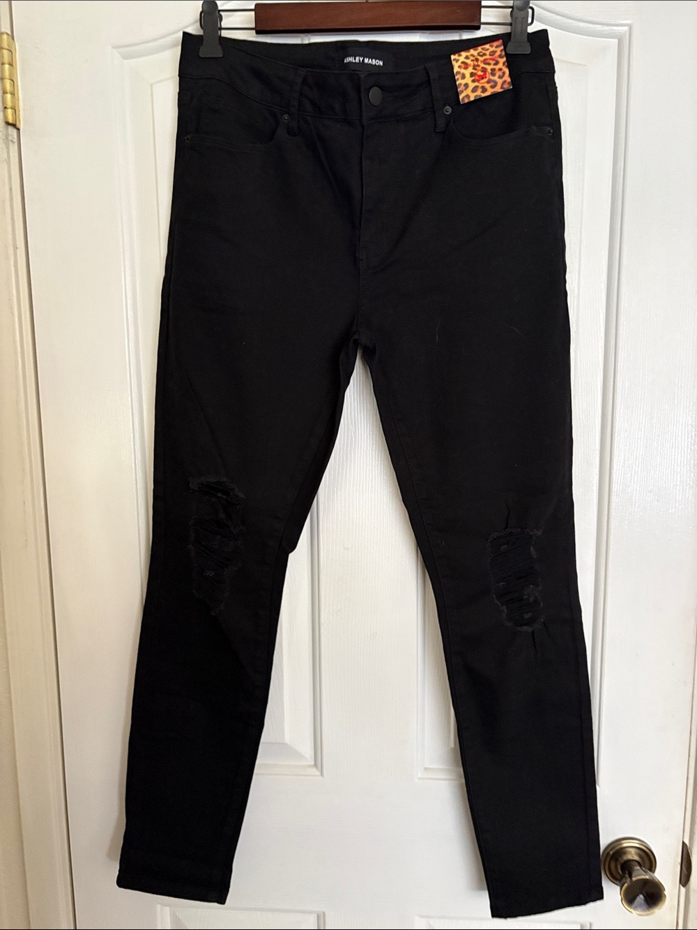Ashley Mason Black Distressed Skinny Jeans